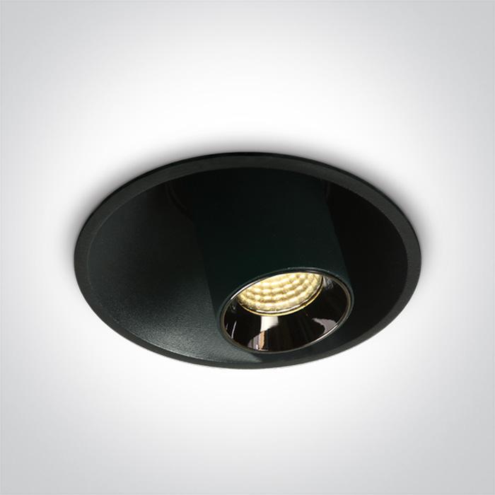 BLACK COB RECESSED LED 7W WW 38deg ADJUSTABLE DARK LIGHT 230V