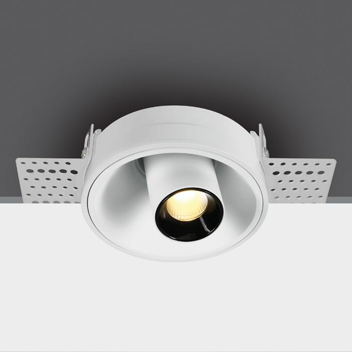 WHITE COB LED 7W TRIMLESS WW 38deg ADJUSTABLE DARK LIGHT 230V