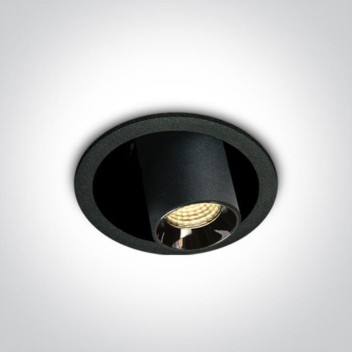 BLACK COB RECESSED LED 6W WW 38deg ADJUSTABLE DARK LIGHT 230V