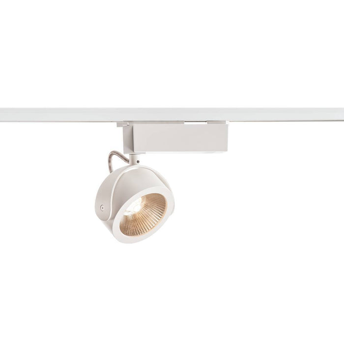 KALU LED Spot for 1 circuit High-voltage Track System, 3000K, white/black, 24°, incl. 1 circuit adapter