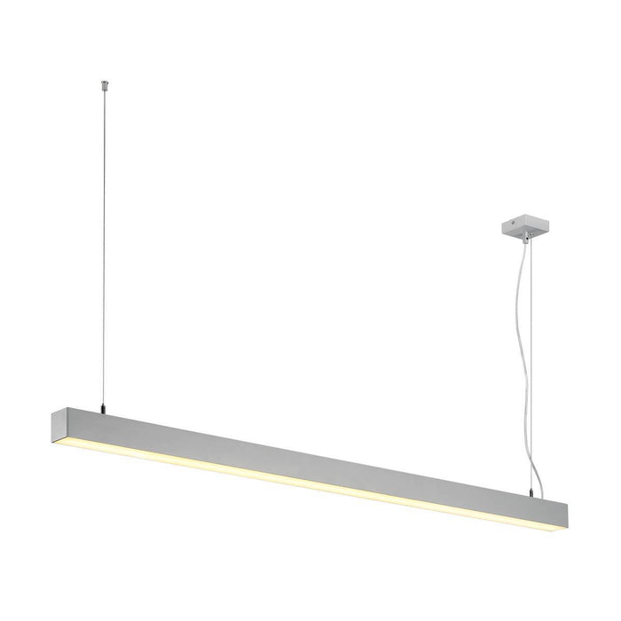 Q-LINE DALI SINGLE LED, pendant, dimmable, 1500mm, silver