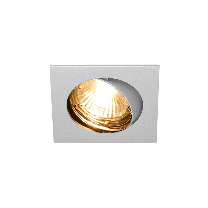 PIKA QPAR51, square, indoor recessed ceiling light, chrome, swivelling, max. 50W