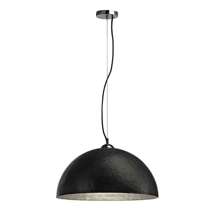 FORCHINI pendant, PD-1, round, black/silver, E27, max. 40W