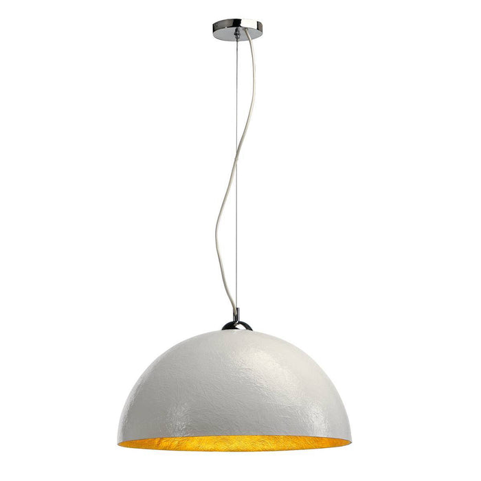 FORCHINI pendant, PD-1, round, white/gold, E27, max. 40W