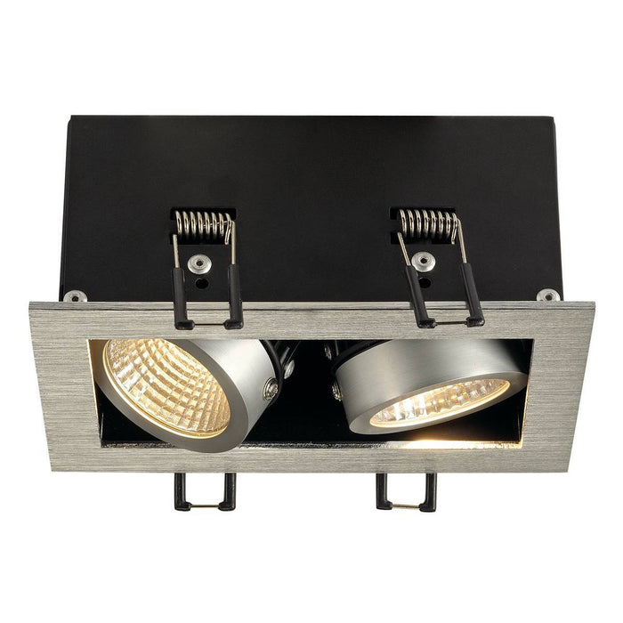 KADUX LED DL SET, rectangular, alu brushed, 2x 9W, 38°, 3000K, incl. driver