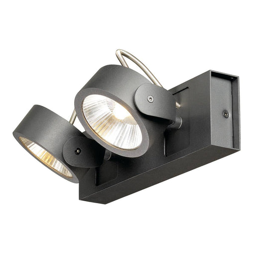 KALU LED 2 Wall and Ceiling luminaire, black, 3000K, 24°.