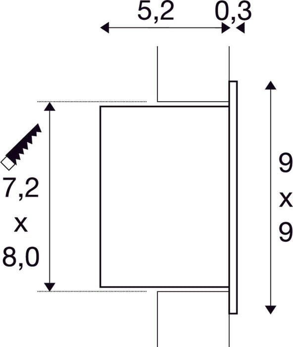 FRAME LED 230V CURVE, LED Indoor recessed wall light, 2700K