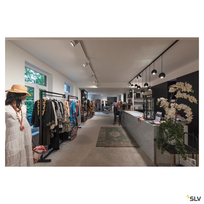 STRUCTEC, zooming lens spot for 3-circuit high-voltage track, LED, 3000K, white, 20-60°, incl. 3-circuit adapter