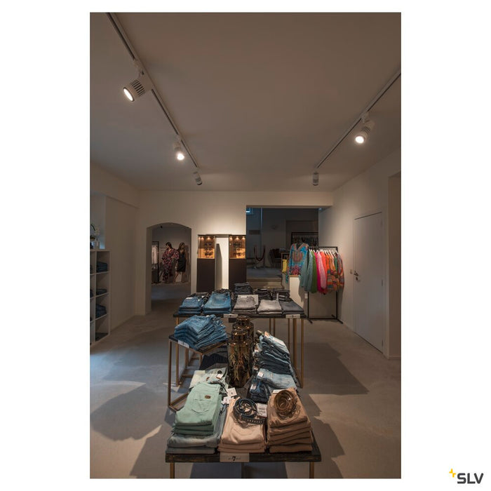 STRUCTEC, zooming lens spot for 3-circuit high-voltage track, LED, 3000K, white, 20-60°, incl. 3-circuit adapter