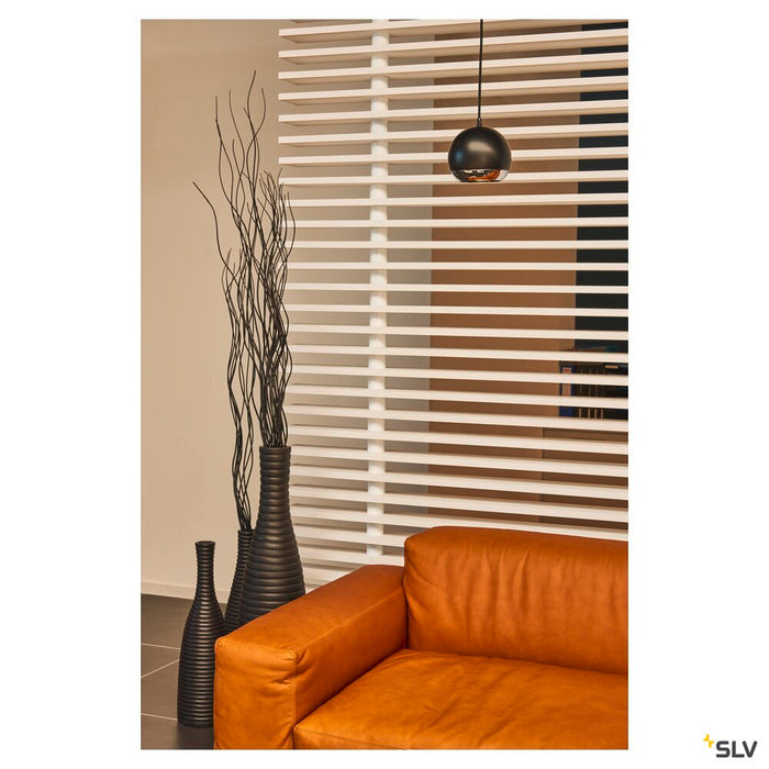 LIGHT EYE 150, pendant for 3-phase high-voltage track, QPAR111, black/chrome, max. 75W, incl. 3-phase adapter