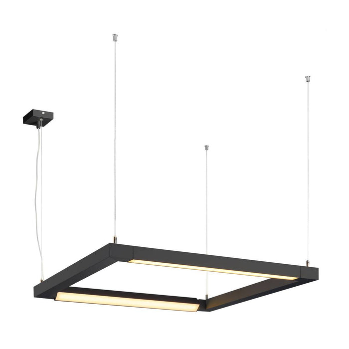 OPEN GRILL LED, double twist pendant, square, black