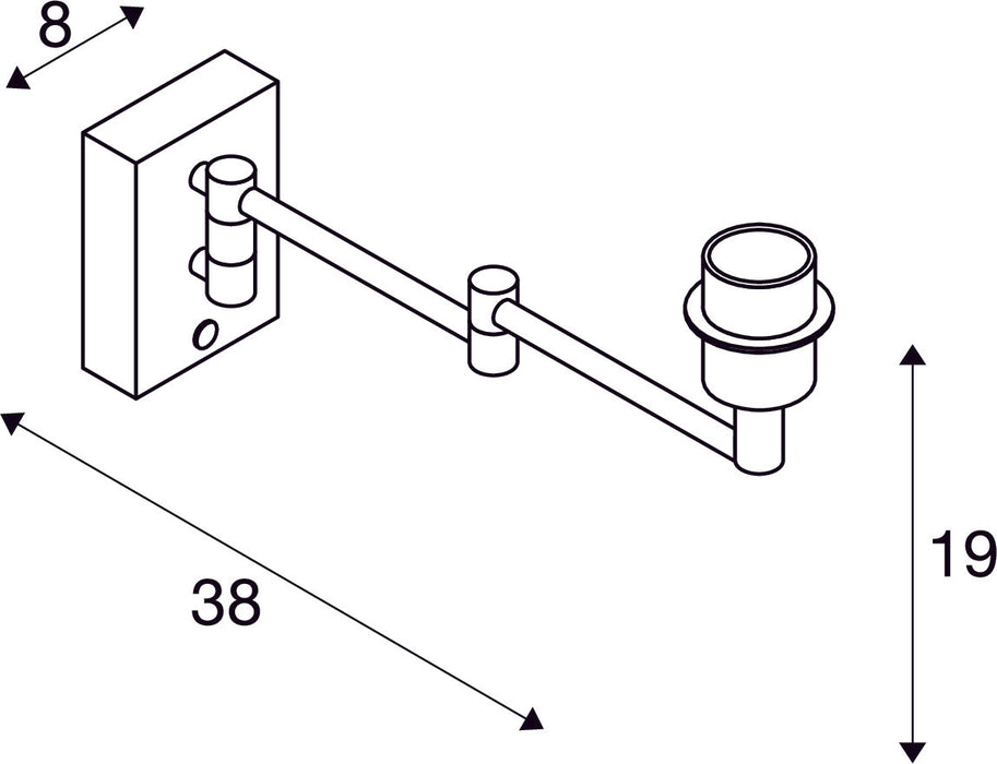 FENDA Base, WL, Indoor surface-mounted wall light, E27, max. 40W, black