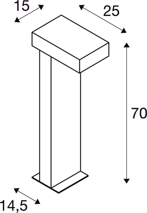 PATHLIGHT 70, LED outdoor floor stand, rust coloured, IP55, 3000K