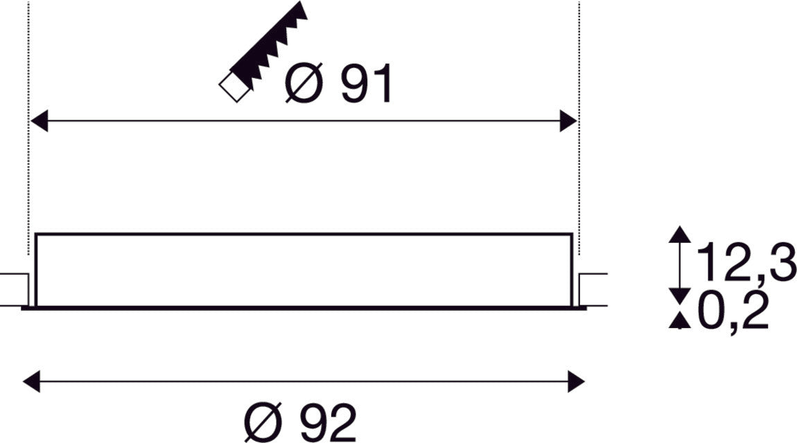 MEDO 90 DL, LED Indoor recessed ceiling light, framed version, white, 3000/4000K