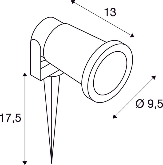 BIG NAUTILUS QPAR51, Outdoor ground spike luminaire, rust coloured IP65 max. 11W