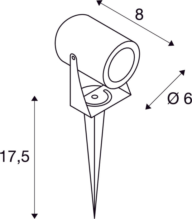 LED SPIKE, LED outdoor ground spike luminaire, anthracite, IP55, 3000K, 40°