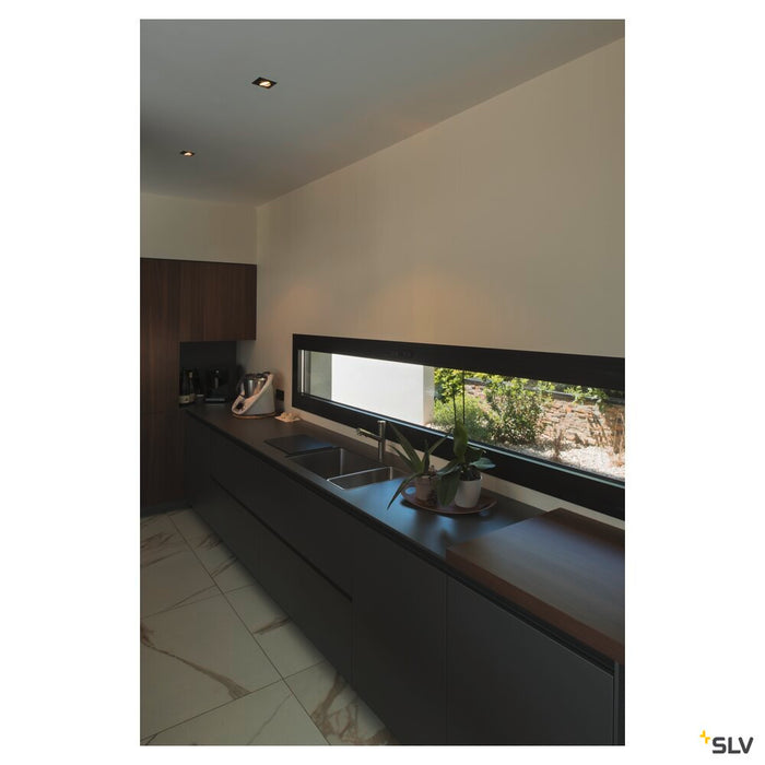 NEW TRIA 68 I CS, Indoor LED recessed ceiling light black square 3000K 38° incl. driver clip springs