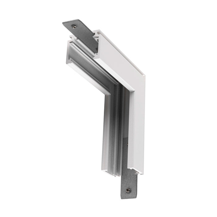 L-connector mechanical, 48V TRACK, for mounting track standard, stereo, white