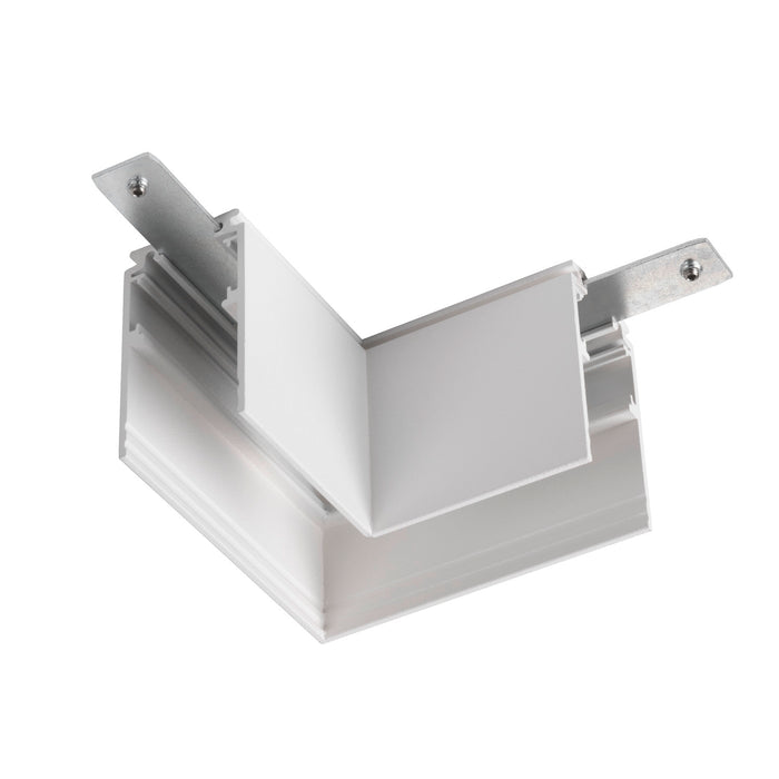 L-connector mechanical, 48V TRACK, for mounting track deep, left, white