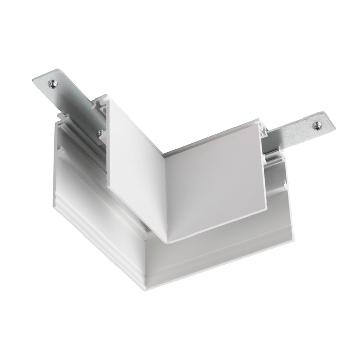 L-connector mechanical, 48V TRACK, for mounting track deep, right, white