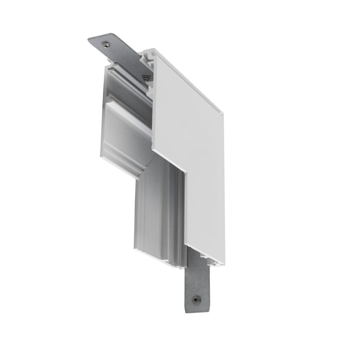 L-connector mechanical, 48V TRACK, for mounting track deep, stereo, white