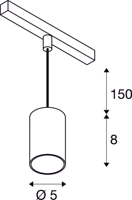 NUMINOS® XS 48V TRACK DALI, pendant light, white / chrome, 8.7W, 650lm, 2700K, CRI90, 40°