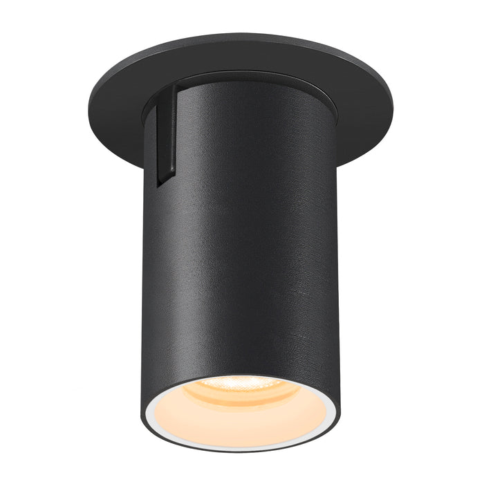 NUMINOS PROJECTOR XS recessed ceiling light, 3000 K, 55°, cylindrical, black / white