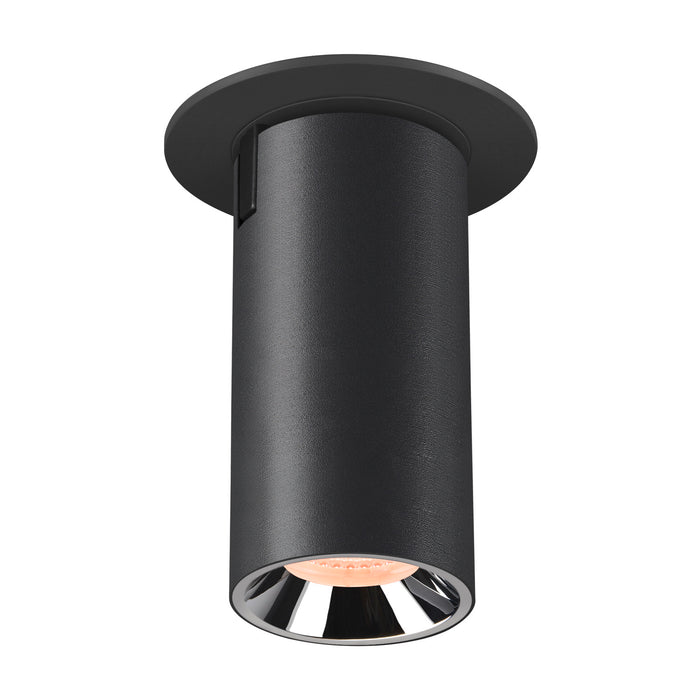 NUMINOS PROJECTOR S recessed ceiling light, 2700 K, 55°, cylindrical, black / chrome