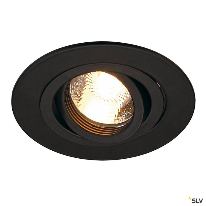 NEW TRIA XL, recessed fitting, QPAR51, round, matt black, max. 50W, incl. clip springs