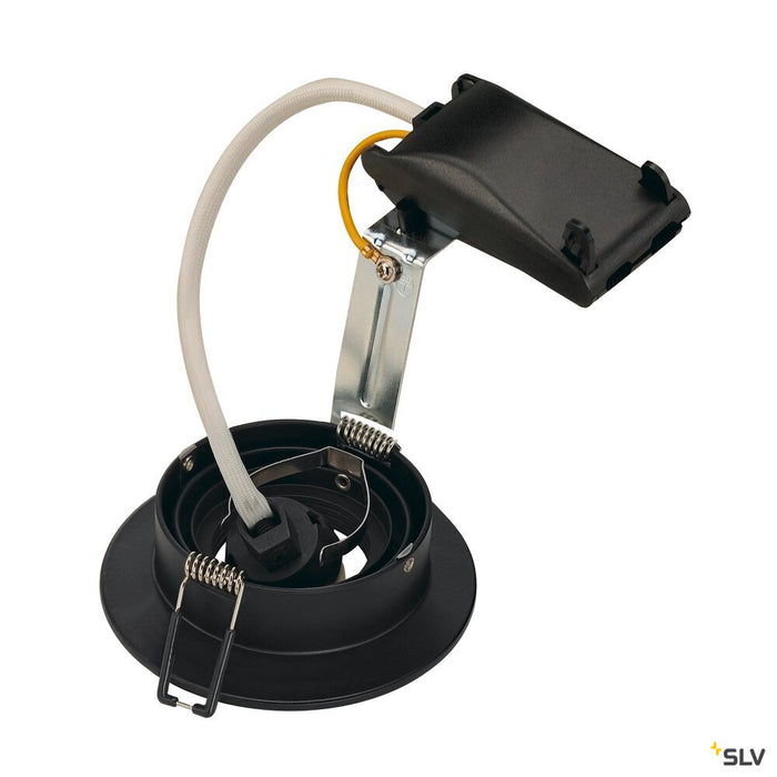 NEW TRIA XL, recessed fitting, QPAR51, round, matt black, max. 50W, incl. clip springs