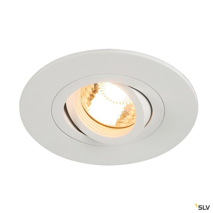 NEW TRIA XL, recessed fitting, QPAR51, round, matt white, max. 50W, incl. clip springs