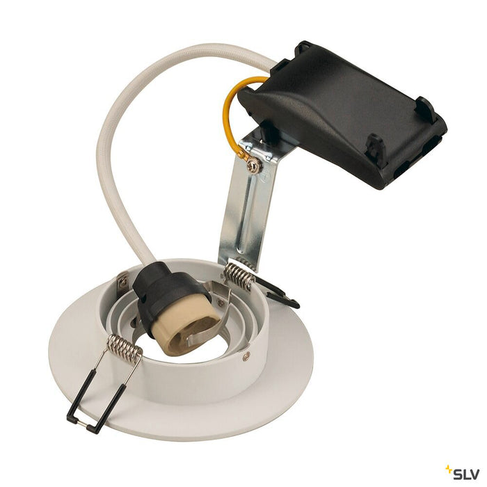 NEW TRIA XL, recessed fitting, QPAR51, round, matt white, max. 50W, incl. clip springs