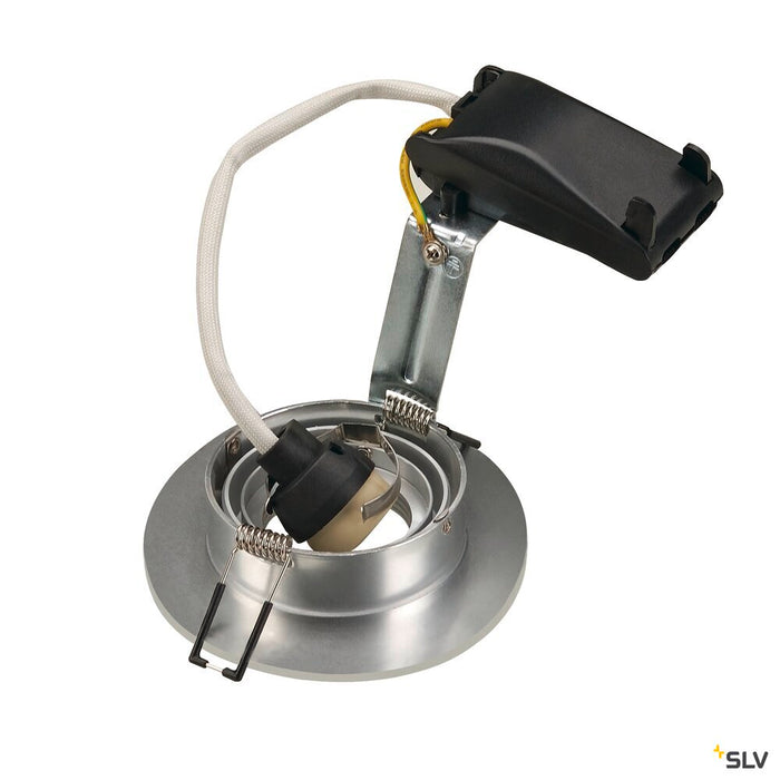 NEW TRIA XL, recessed fitting, QPAR51, round, brushed aluminium, max. 50W, incl. clip springs