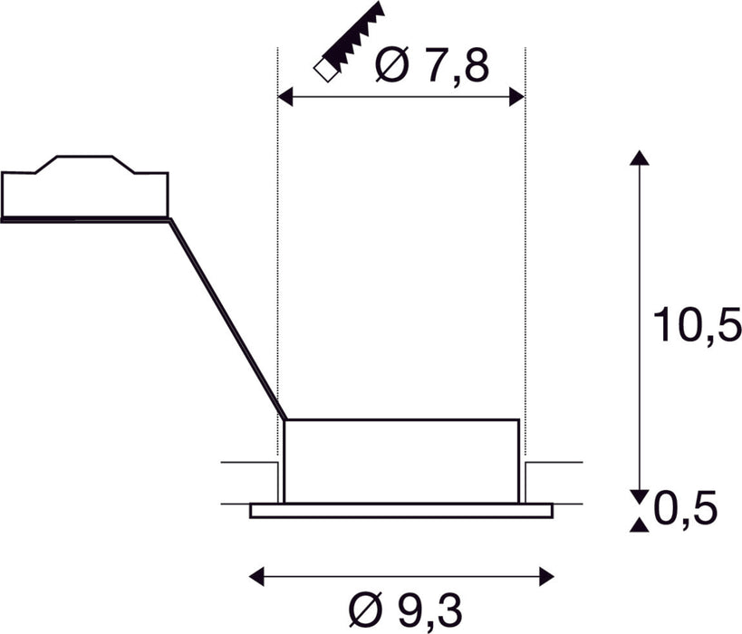 NEW TRIA 1 recessed fitting, single-headed, QPAR51, round, black, max. 50W, incl. clip springs