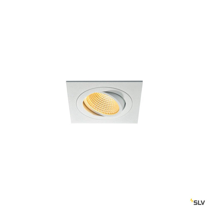 NEW TRIA 1 SET recessed fitting, single-headed LED, 2700K, square, white, 38°, 16W, incl. driver, clip springs