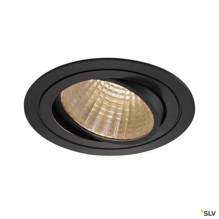 NEW TRIA 1 SET recessed fitting, LED, 3000K, round, black, 30°, 29W, incl. driver, clip springs