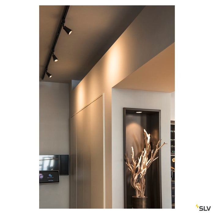 NEW TRIA 68 recessed fitting, LED, 3000K, round, matt black, 38°, 12W, incl. driver, clip springs