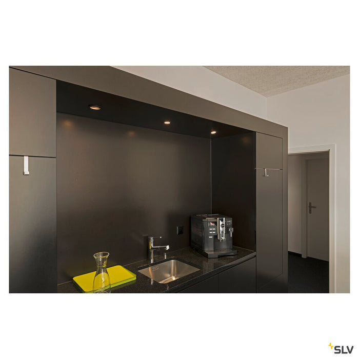 NEW TRIA 68 recessed fitting, LED, 3000K, round, matt black, 38°, 12W, incl. driver, clip springs