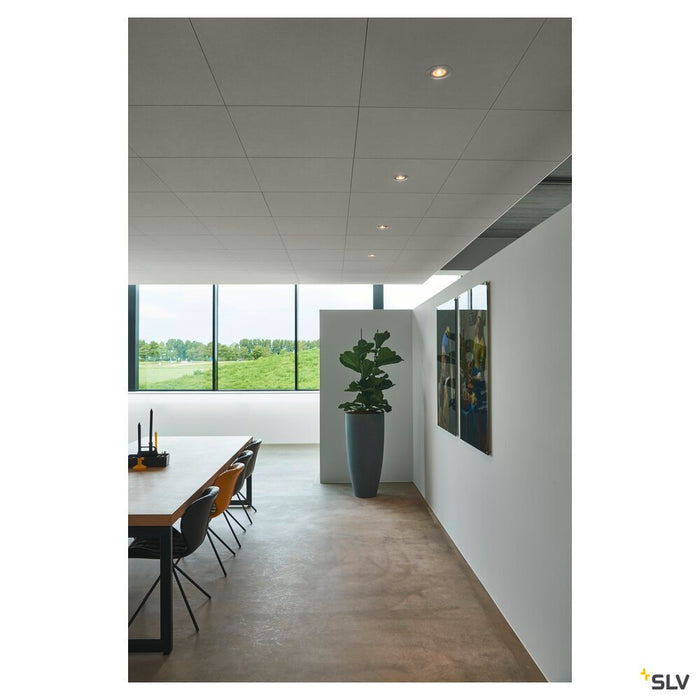 NEW TRIA 68 recessed fitting, LED, 3000K, round, matt white, 38°, 12W, incl. driver, clip springs