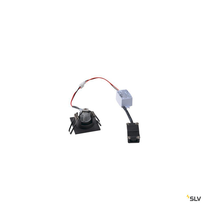 NEW TRIA MINI SET recessed fitting, Power LED, 3000K, square, matt black, 30°, incl. driver, clip springs