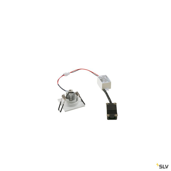 NEW TRIA MINI SET recessed fitting, Power LED, 3000K, square, matt white, 30°, incl. driver, clip springs