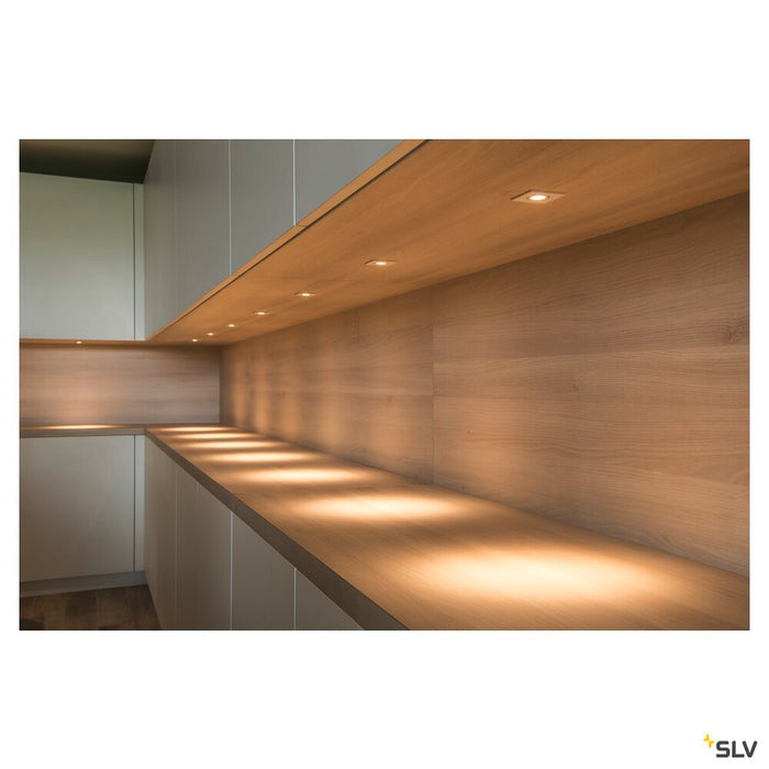 NEW TRIA MINI SET recessed fitting, Power LED, 3000K, square, matt white, 30°, incl. driver, clip springs