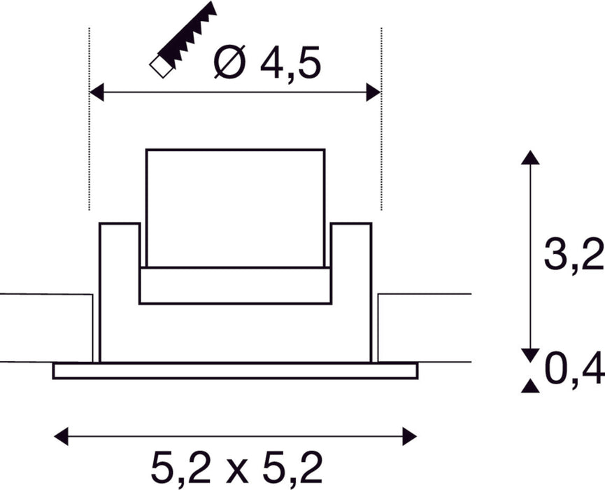 NEW TRIA MINI SET recessed fitting, Power LED, 3000K, square, matt white, 30°, incl. driver, clip springs