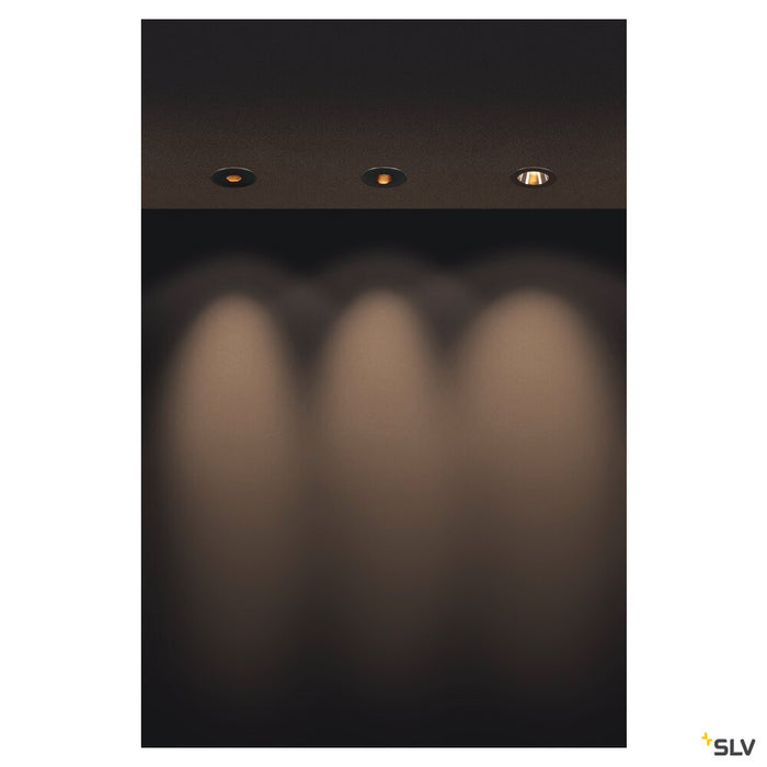 H-LIGHT 2, recessed fitting, LED, 2700K, oval, black, 20°, 11,5W, incl. driver, clip spring