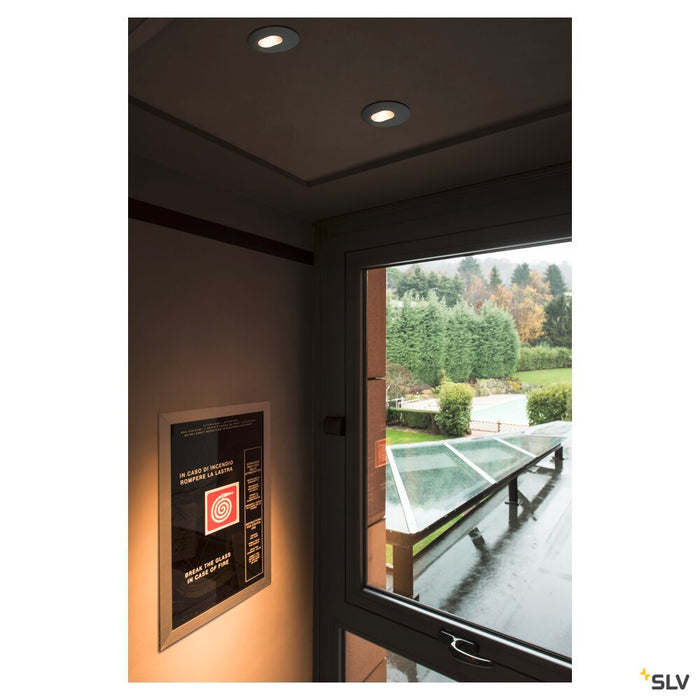 H-LIGHT 2, recessed fitting, LED, 2700K, oval, black, 20°, 11,5W, incl. driver, clip spring