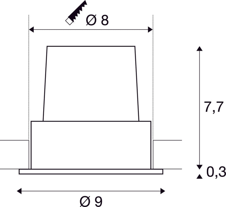 H-LIGHT 2, recessed fitting, LED, 2700K, oval, white, 20°, 11,5W, incl. driver, clip spring