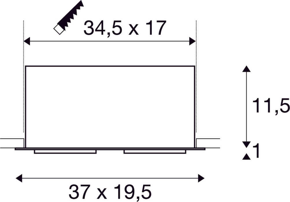 KADUX 2 SET recessed fitting, double-headed LED, 3000K xl, rectangular, matt white, 30°, 54W, incl. driver, clip springs