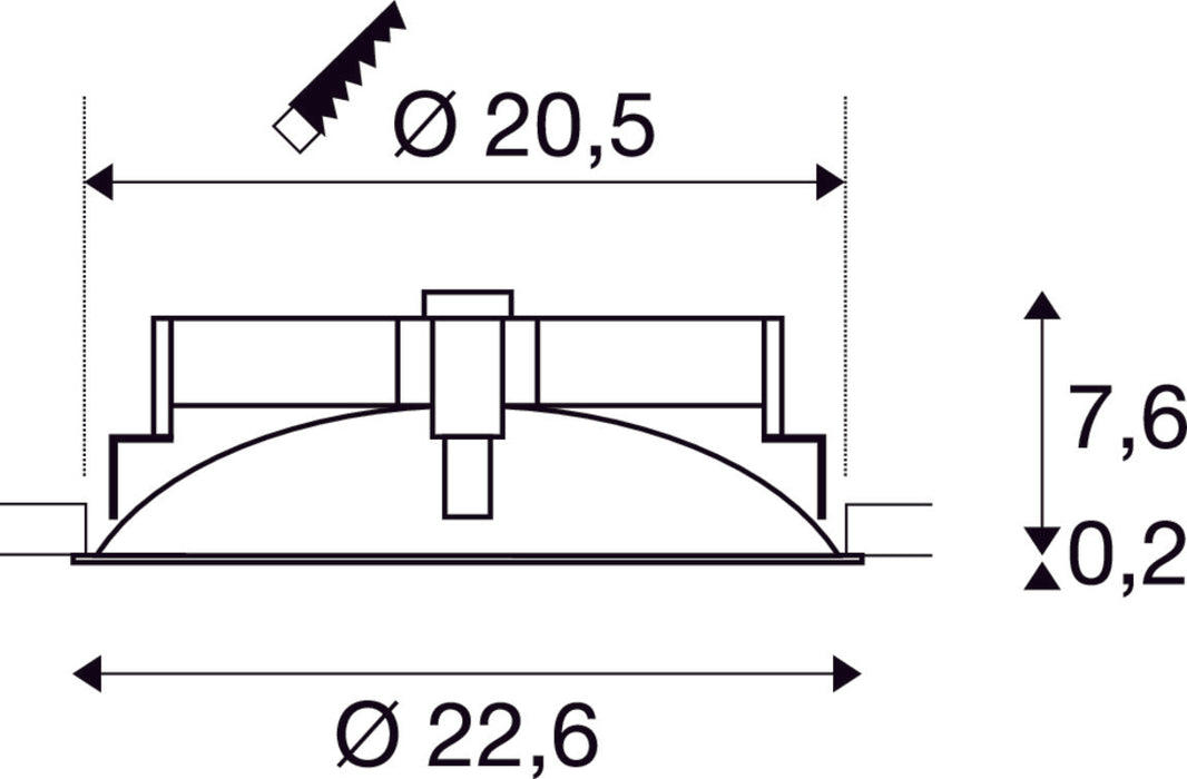 OCCULDAS 23, recessed fitting, LED, 3000K, round, white, 26W