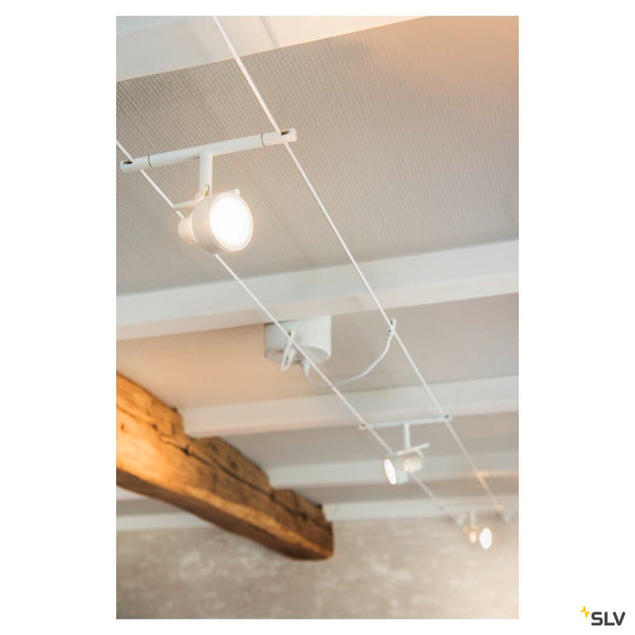 SALUNA, cable luminaire for TENSEO low-voltage cable system, QR-C51, white