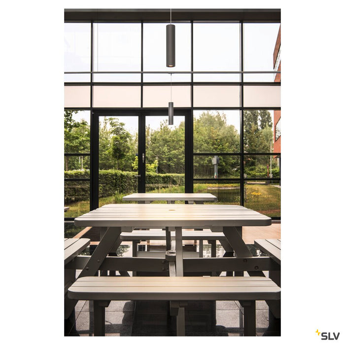 ENOLA_B pendant for 240V 1-phase track, QPAR51, silver-grey / black, max. 50W, incl. 1-phase adapter, silver-grey